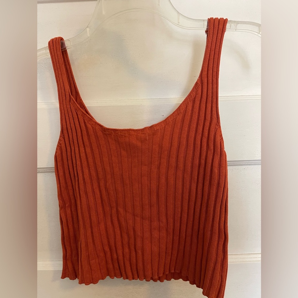 Burnt Orange ribbed crop top
